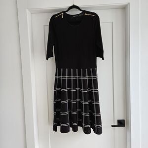 Ivanka Trump Black Dress with White Grid Pattern